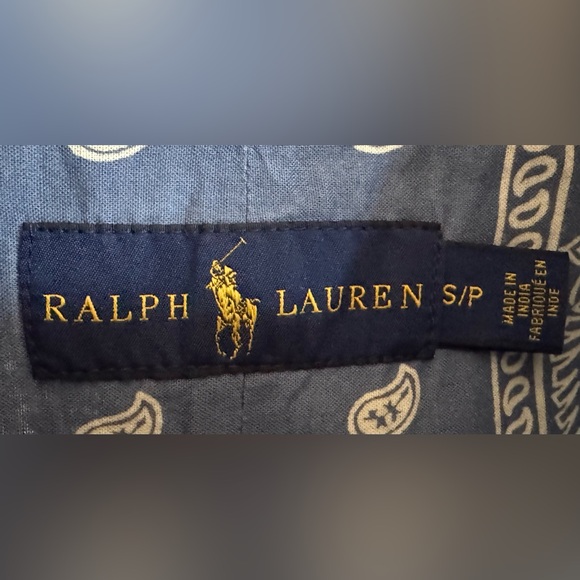 Ralph Lauren Bandana Print Button Down Shirt / Blue / Size Small - Picture 4 of 5